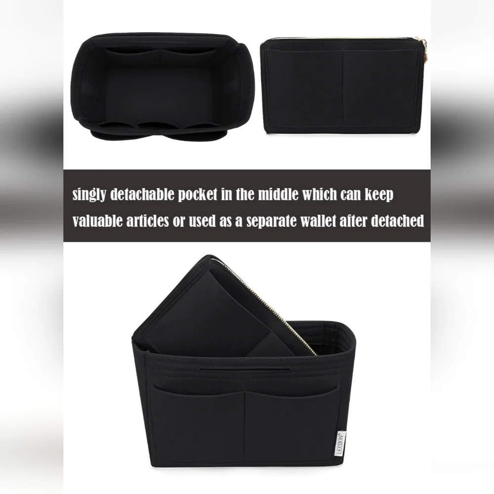 Slender Large Black Felt Purse Insert for Graceful MM and Delightful PM